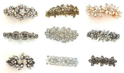 Barrettes Clips Diamante Crystal Barrette Hair Clip Vintage New Ladies Hair Clip • £5.45