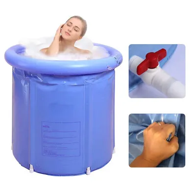 $42.85 • Buy PVC Portable Bathtub Water Tub Adult Spa Bath Bucket Folding Inflatable Indoor
