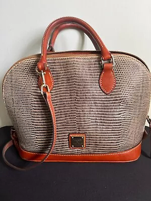 Dooney & Bourke Brown Snake Embossed Leather Women's Satchel Bag - Vintage • $29