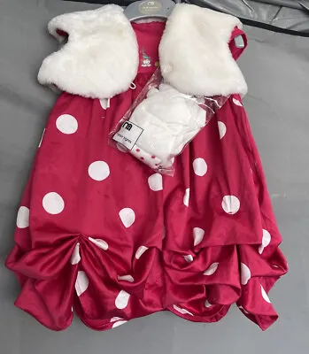 Mothercare Humphrey’s Corner Baby Girls Pink Dress Tights & Fur Shrug Set 12-18m • £19.99