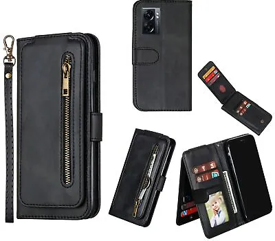 $12.50 • Buy Oppo A57s 5g Leather Wallet 9 Card Slots Vertical Flip &zipper