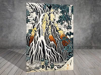 £6.51 • Buy  Katsushika Hokusai Pilgrims Kirifuri Waterfall Japanese CANVAS ART POSTER 902