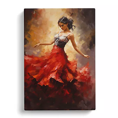 Flamenco Dancer Impressionism No.2 Canvas Wall Art Print Framed Picture Decor • £24.95