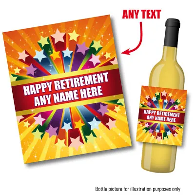 £3.29 • Buy PERSONALISED Wine Champagne Gin Vodka Bottle Label RETIREMENT Leaving Gift 113