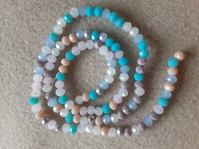 Crystal Bead Lot 1 Strand Of 4mm Faceted Crystal Rondelle Beads Mixed Color • $3.50