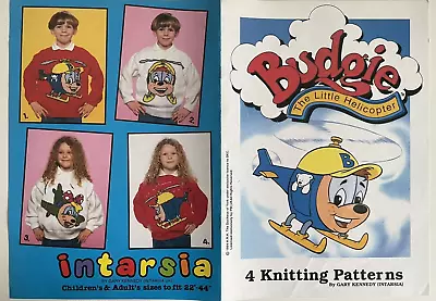 Budgie The Little Helicopter KNITTING PATTERN 4 Intarsia Jumper Kennedy USED • £7.99