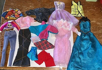 Lot Of 15 Barbie Doll Clothing Items: Shirts Pants Skirts Dresses ~ Some Vintage • $10.50