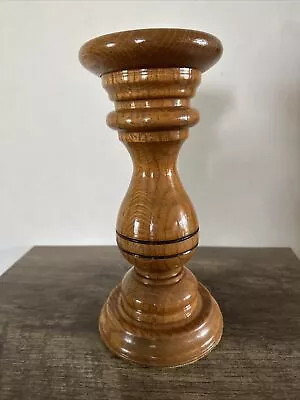 1981 Oak Candle Holder 9 1/2  Tall Bernardo Da Vinci Wood Craft Dover Ohio • $40