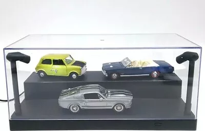 Car Display Case Acrylic LED Light 1/24 Model Toy 1/43 Diecast Cabinet W/ Riser • $59.99