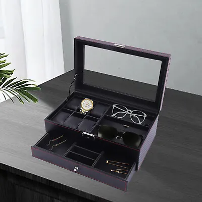 Mens Watch Box Case Organizer Watches Holder Jewelry Storage Display Jewelry US • $34.99