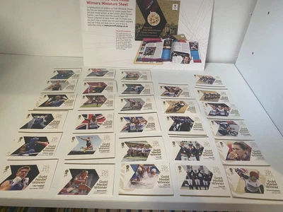 £29.99 • Buy London 2012 Olympics Team GB Gold Medal Winner 1st Class Stamp Collection X 29