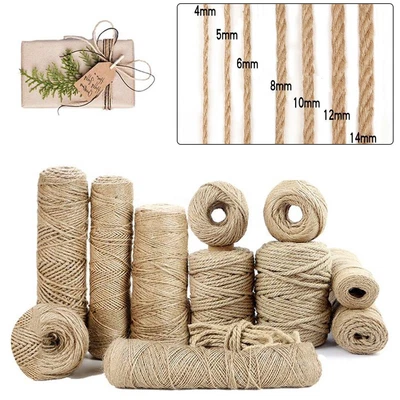 £5.55 • Buy Hemp Rope Garden Jute Twine String For DIY Cat Scratcher Craft Decor Multi Size