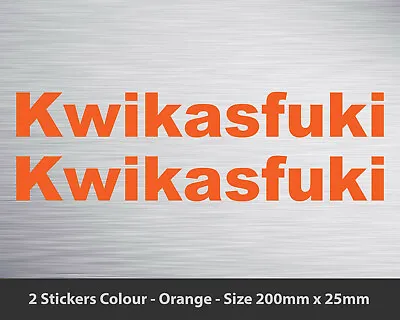 £2 • Buy KWIKASFUKI Vinyl Decal X2 Stickers Motorbike Motorcycle - Colour ORANGE