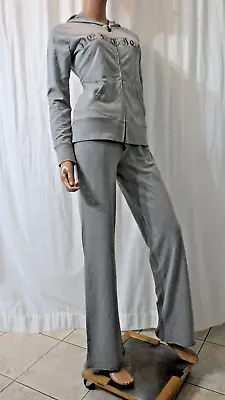 Nwt Vertigo Paris Sz Medium Dove Gray Logo Sweats Jacket Pants Tracksuit Bust 38 • $48.88