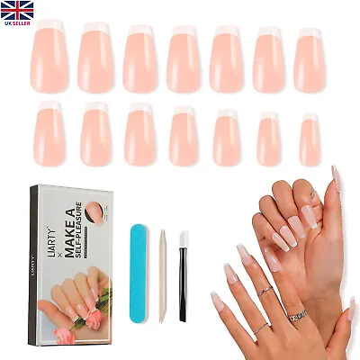 140Pcs French False Nail Tip Acrylic Art Fake Tip Solid Color Press On Nails UK • £1.31