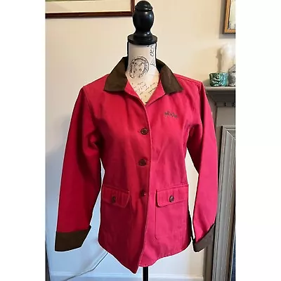 Equine Couture Red Canvas Button Down Women's Barn Jacket Size Medium • $30