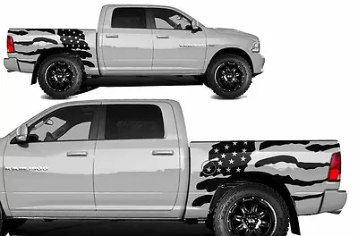 Vinyl Graphics Decal PATRIOT Wrap Kit For Dodge Ram Truck 2009-18 5.7 BED Black • $74.95