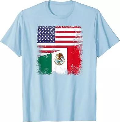 Half Mexican Flag Vintage Mexico USA Gift Inside Me Unisex T-Shirt • $19.99