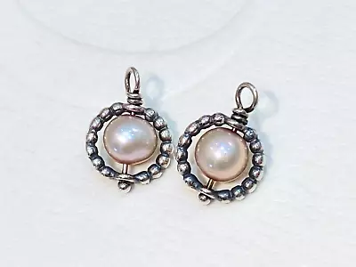 $95 • Buy Authentic Pandora Beaded Compose Pink Mauve Pearl Ornament Earrings 290618