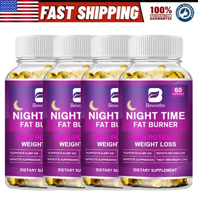 1-4Pcs Night Time Weight Loss Fat Burner Pills Metabolism Booster Detox Cleanse • $19.99