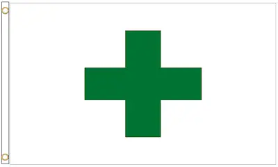 Green Cross Health & Safety Pharmacy Polyester Flag - Choice Of Sizes • £6