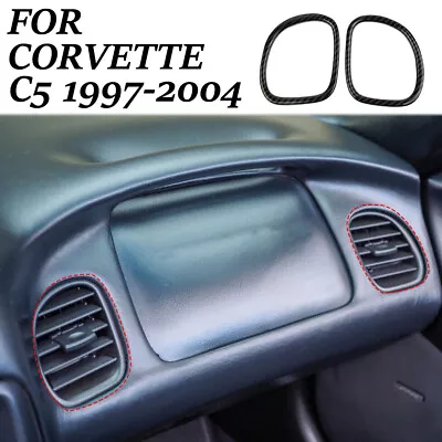 Carbon Fiber Dashboard A/C Air Vent Outlet Cover Trim For Chevrolet Corvette C5 • $49