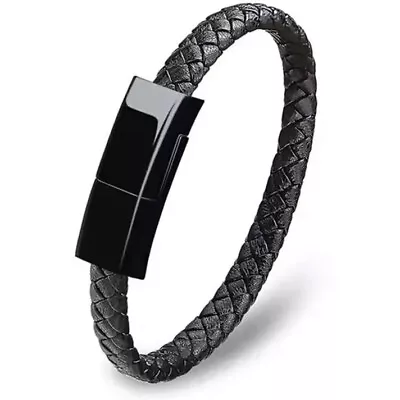 Bracelet Charging Cable Braided Wrist Band Data Charger Cord Travel Black New US • $5.39