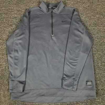 Nike Golf Jacket Mens XL Gray Therma Repel Fleece Interior 1/4 Zip Mock Neck • $28.99