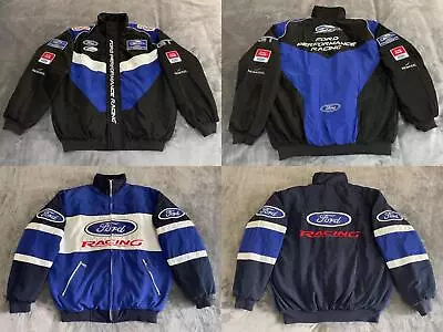 Adult F1 Vintage Racing Jacket Ford JacketEbroidered Cotton Padded • £50