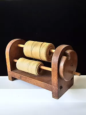 Vintage  Wooden Thread Spool Holder W Consolidated Trimming Co Thread  • $5.50