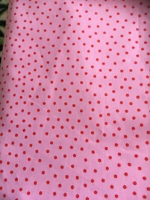 Ikea Rosali Pink Spot Spotty Cotton Fabric 2 .3 Metres • £17.50