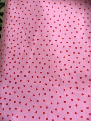 Ikea Rosali Pink Spot Spotty Cotton Fabric Small Remnant • £5.99