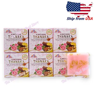 K. Brothers Tanaka Rose Collagen & Honey Soap  Pack Of 6  Free USA Shipping • $22.90