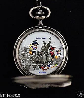 NEW Walt Disney Mickey Minnie Mouse Donald Limited Edition Train Pocket Watch • $450