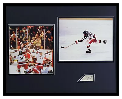 Mike Eruzione Signed Framed 16x20 Photo Set JSA 1980 Miracle On Ice Team USA S • $149.99