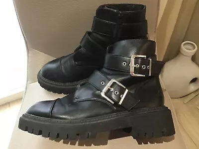 Womens Black Boots Size 7 Hippy Boho Chunky Style Only Worn Once! • £18.99