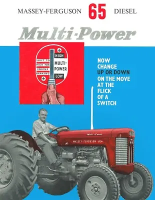 Massey Ferguson 65 MF65 Multi Power Tractor Brochure 1960s • $17.99