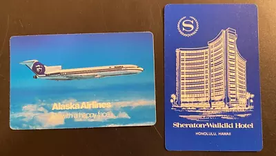 Vintage Travel Swap Cards - Sheraton Waikiki Hotel And Alaska Airlines - Jokers • $2.50