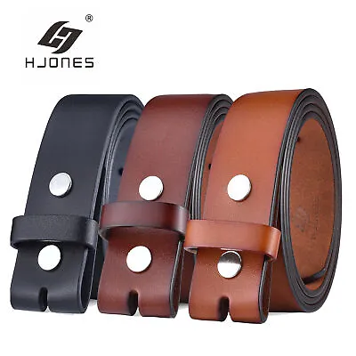 38mm Trend Mens Leather Belt Genuine Leather Strap For Pin Buckle Without Buckle • $11.99