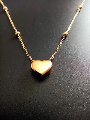 24k Gold Plated Copper Necklace With Golden Mini Heart Pendant • £7