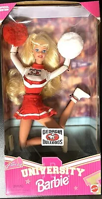 Barbie University Of Georgia Bulldogs Cheerleader Doll 1996 Mattel New In Box • $30