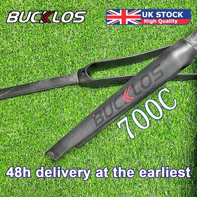 3K 700C BUCKLOS Racing Road Bike Fork Full Carbon Fiber Rigid 1-1/8  Threadless • £55.99