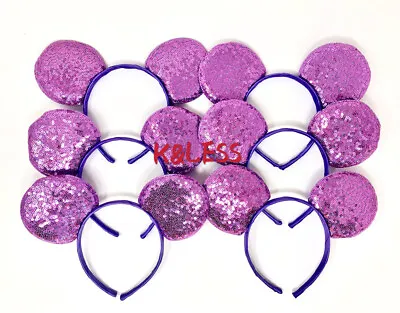 24pcs Purple Mickey Mouse Ears Sequin Headband Birthday Favors Minnie  • $24.50