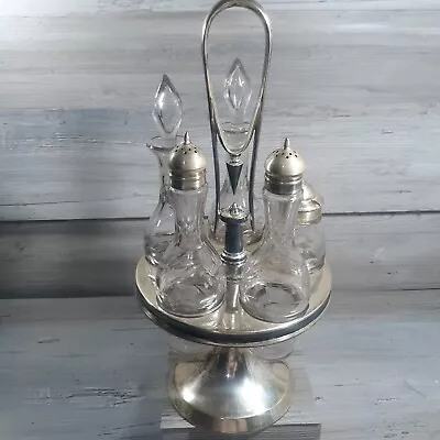 Vintage Glass Condiment Set Spinning • $35
