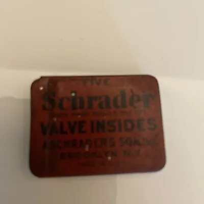 Vintage Schrader Metal Tin W/2 Valve Cores • $4.99