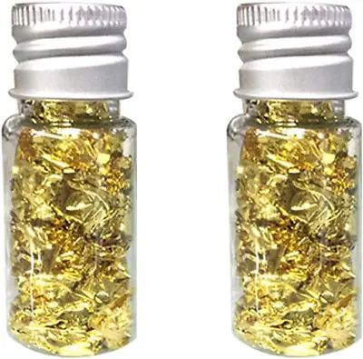 2 Pcs Edible Gold Leaf Flakes Multifunction Foil Paper Food Decorating Foil For • £7.92