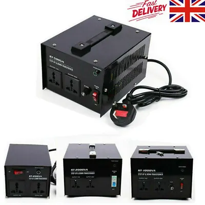 £13.99 • Buy New 200/500/1000/2000W UK-US US-UK Step Up/Down Voltage Converter Transformer