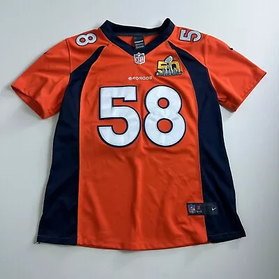 Nike NFL On Field Jersey Youth Boys Large Denver Broncos #58 Von Miller Orange • $29.99