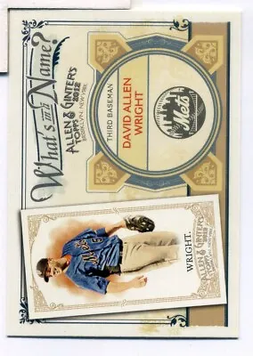 2012 Allen And Ginter What's In A Name #WIN-19 David Wright Mets • $1.75