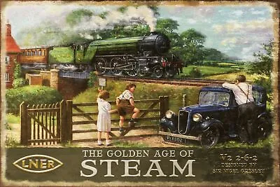 LNER Steam Railway Train Advert Vintage Retro Style Metal Sign Man Cave Shed • £3.49